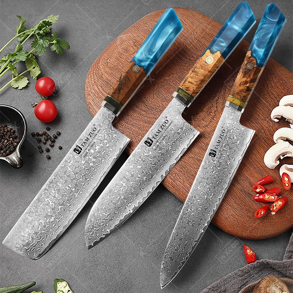WXCOO Японский шеф-нож Kiritsuke Дамасская сталь Нож Santoku VG10 Нож для чистки фруктов Универсальный кухонный нож Кухонные аксессуары