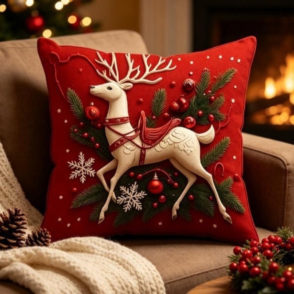 Soft Christmas Pillow Covers 2D Printed Xmas Pillowslip Atmosphere Throw Cushion Case Sofa