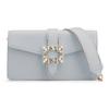 Roger Vivier Серия RV Miss Vivier Пряжка с бриллиантами Кожаная сумка через плечо Клатч Женские Сумки Серый RBWANZC0100MU5B206