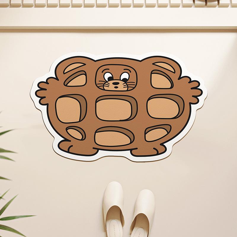 Cartoon Bathroom Non-Slip Floor Mat, Anti-Drop Diatom Mud Floor Mat, Quick-Drying Toilet Door Foot Pad, Diatom Mud