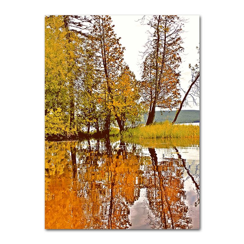 Autumn Decoration Canvas Poster Yellow Leaves Fall View Wall Art Print Pumpkin Halloween Picture Living Room Home Decor