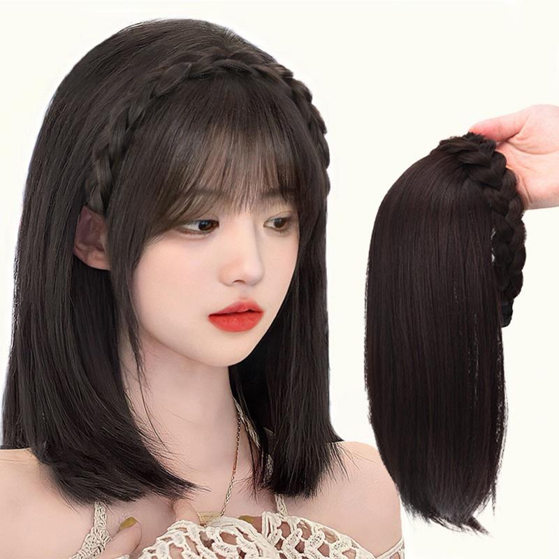 Парик-ободок с короткими волосами для женщин Рыбья косточка Интегрированная прядь Аксессуары для волос Мгновенный объем