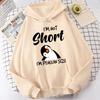 Popular Penguin I'm Not Short Printing Hoodie for Women Autumn Winter Sweatshirt Fashion Hooded Pullover Women Casual Streetwear