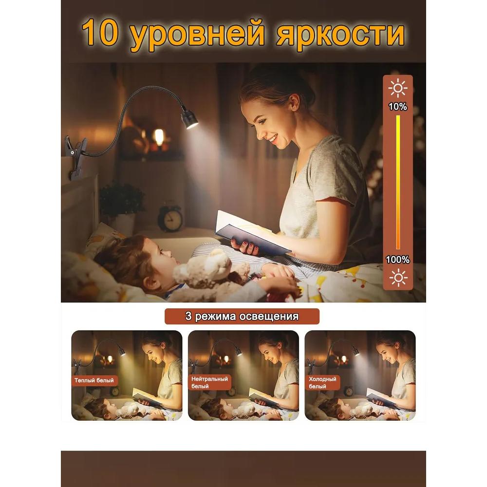 Настольная лампа /COB настольная лампа, регулируемая для студентов, чтения и офиса, черная.