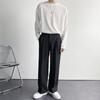 Мужские повседневные деловые свободные однотонные драпированные прямые деловые брюки Мужские повседневные брюки