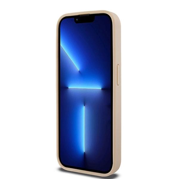 Dkny Leather Checkered Mono Pattern & Printed Stripes Case For Iphone 15 Pro Max - Pink