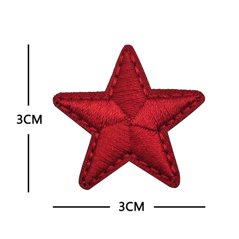 3*3CM/ PVC Rubber Small Star Hook Patches Military Stickers On Backpack,Stars Clothes Applique Embroidery Hook and Loop Patch