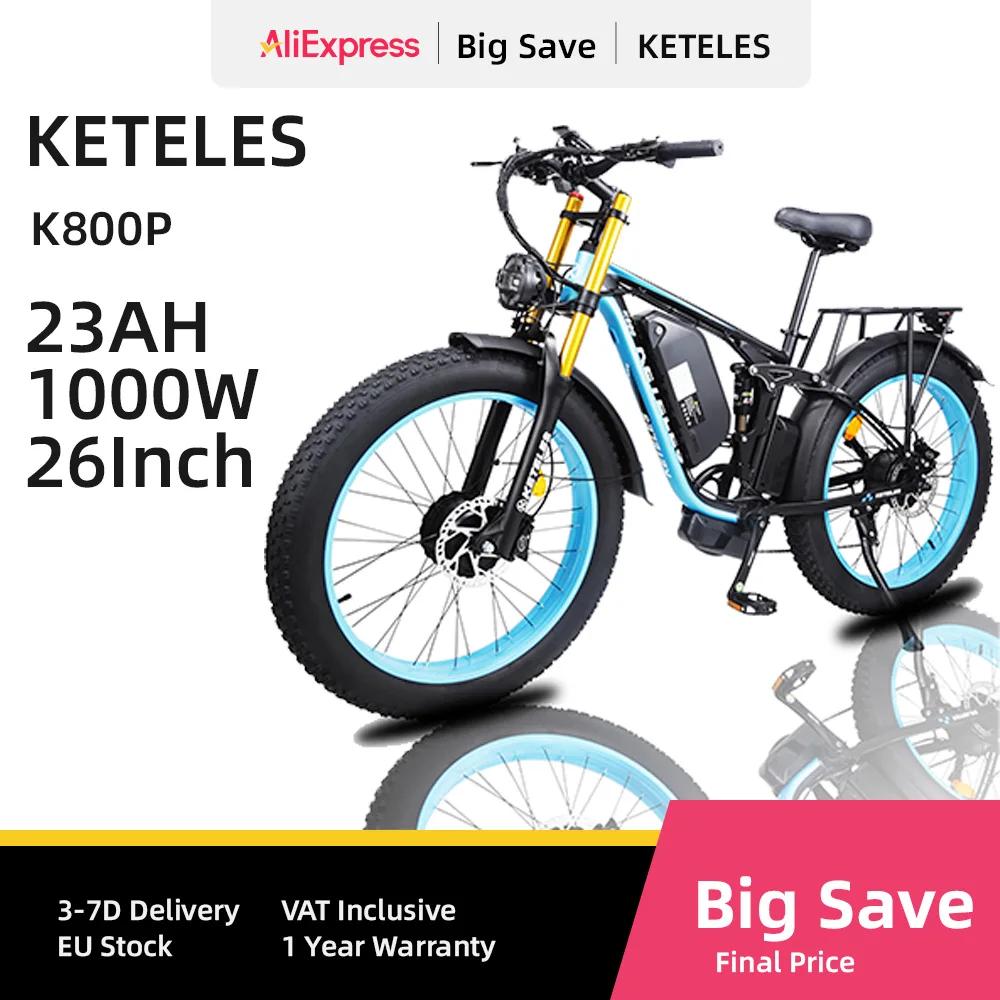 2000W new popular model launched with a maximum speed 50km/h of Ebike K800P 26 fat tire ebike dual motor 48V 23AH Range 45-80Km