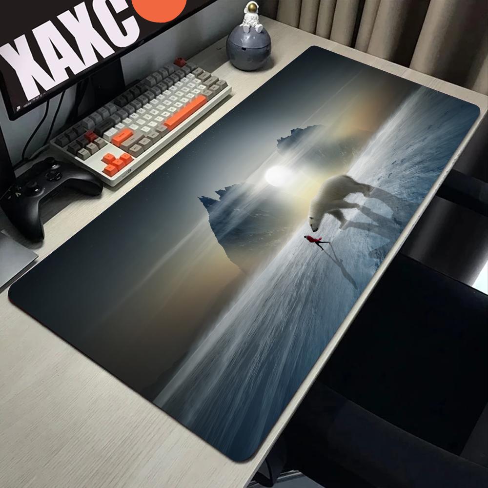 Polar Bear mousepad gamer cool new 80x40cm mouse pad large HD pattern notebook accessories laptop padmouse ergonomic mat