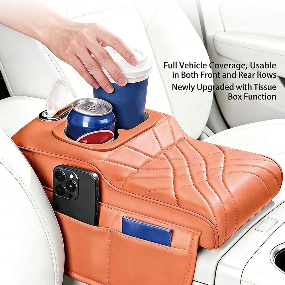 with Cup Holder Tissue Box Armrest Pad Height Increasing Car Organizer for Car Universal