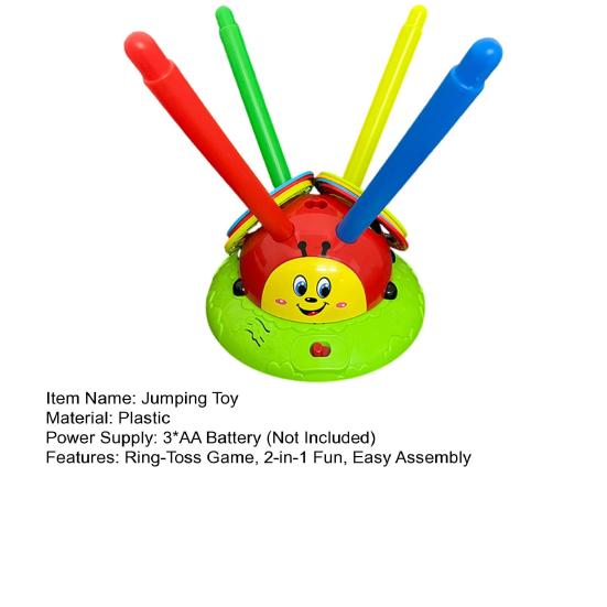 Игрушка «Прыгай и бросай» 2 в 1 Музыкальная игрушка-прыгун Игры в помещении и на улице Кольцо-бросок