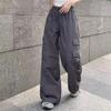 American Retro Cargo Pants for Women Wasteland Style Loose Straight HighWaist Versatile Athletic Casual WideLeg Trousers