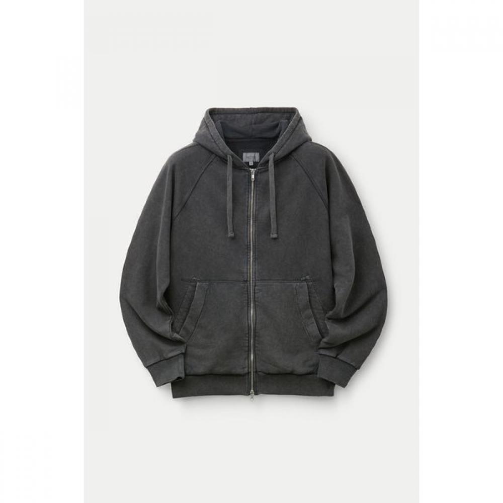 Series Hoodie Zip Up Washed Gray Shtaw26921gyx