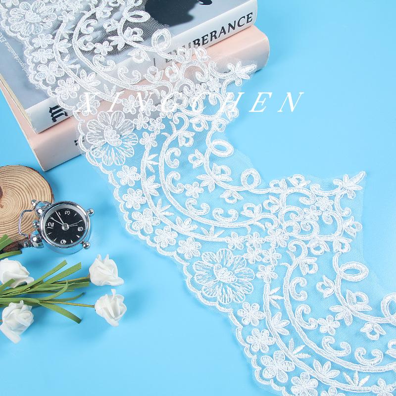 Car Bone Embroidery Lace Width 20Cm Bridal Wedding Dress Mesh Veil Wrist Jewelry Clothing Accessories Materials