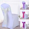 Elegant Chair Back Bow Tie Breathable Faux Silk and Stain Wedding Banquet Ribbon Chair Bands Party Supplies