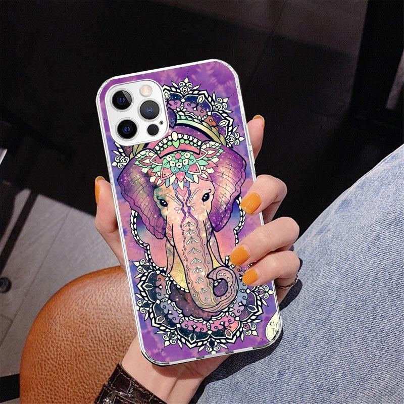 Чехол для телефона Elephant Mandala Aztec Phnoe для Iphone 17 Air 16 16E 11 12 13 Mini 14 Plus 15 Pro Max 7 8 + SE 2020 Чехол для телефона Coque