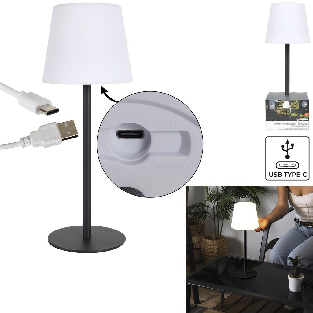 Usb Table Lamp Black 3 Brightness Levels Elegant