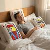 Square Shape Stuffed Cushion Doll 3D Big Eyes Sofa Throw Pillow Decorative Cushion  Game Night