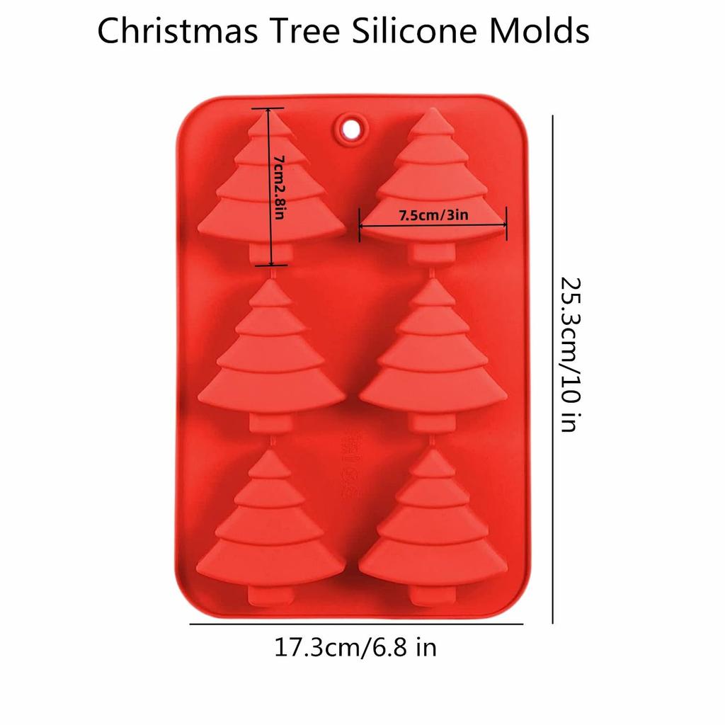 Christmas Silicone Baking Molds  Chocolate Candy Molds Set For Cake Toppers, Ice Cubes, Jello, DIY Cake Candles