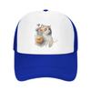 Floral Cat Mesh Trucker Hats for Unisex Women Adjustable Casual Fashion Baseball Caps for Outdoor Activities