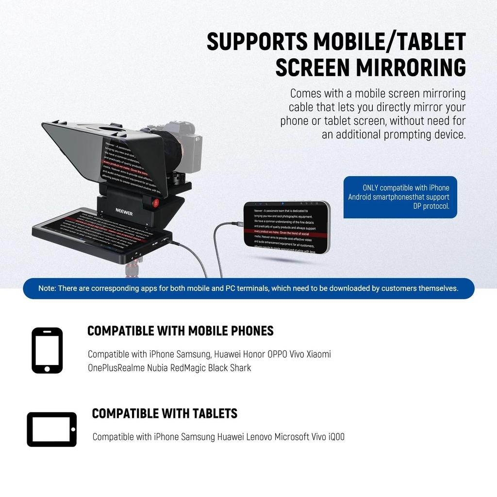 NEEWER X11 2-in-1 Teleprompter 11 Inch with Monitor for Windows MacOS, Supports Screen Mirroring