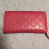 Used GUCCI long wallet round zipper pink