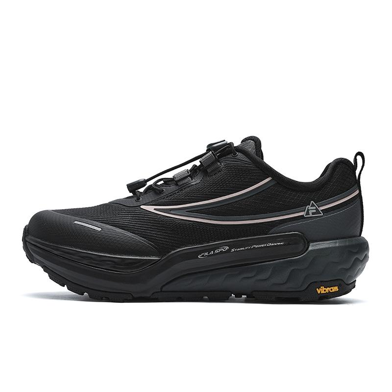 Fila SPD HORIZON Устойчивые к истиранию Дышащие Низкие Беговые Кроссовки Женские Железно-Серый/Черный A12W441203FIB