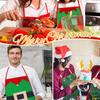 Christmas Apron Cute Kitchen Cooking Apron Christmas Elf Santa Snowman Apron Adjustable Kitchen Cooking Cleaning Tools DIY Party