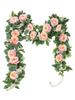 2 шт. искусственных гирлянд из роз 2 м шелковые розы лозы подвесные искусственные цветочные гирлянды для свадебной вечеринки домашний стол сад отель наружные настенные украшения