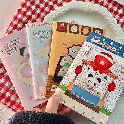 A6 Simplicity Cute Cartoon Notebooks for Kids Retro Y2K Японский Аниме-блокнот Портативный Маленький Красочный Журнал-альбом