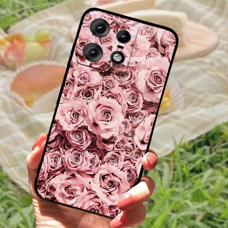 Чехол для Motorola Edge 50 Pro Модный Мраморный Силиконовый Черный Мягкий Бампер для Телефона Moto Edge 50 Pro Мультяшные ТПУ Оболочки