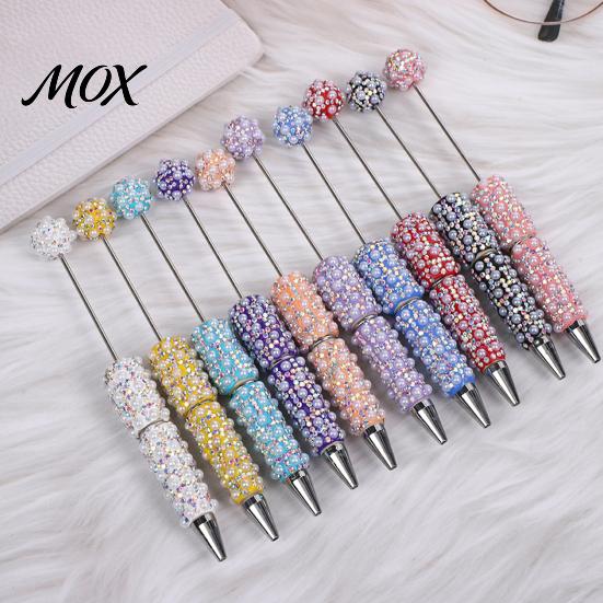 Artistic Writing Tools DIY Beadable Pen, Rhinestone Faux Pearl Ballpoint Fancy Glitter Creative Pen for Crafting, Student Stationery Office