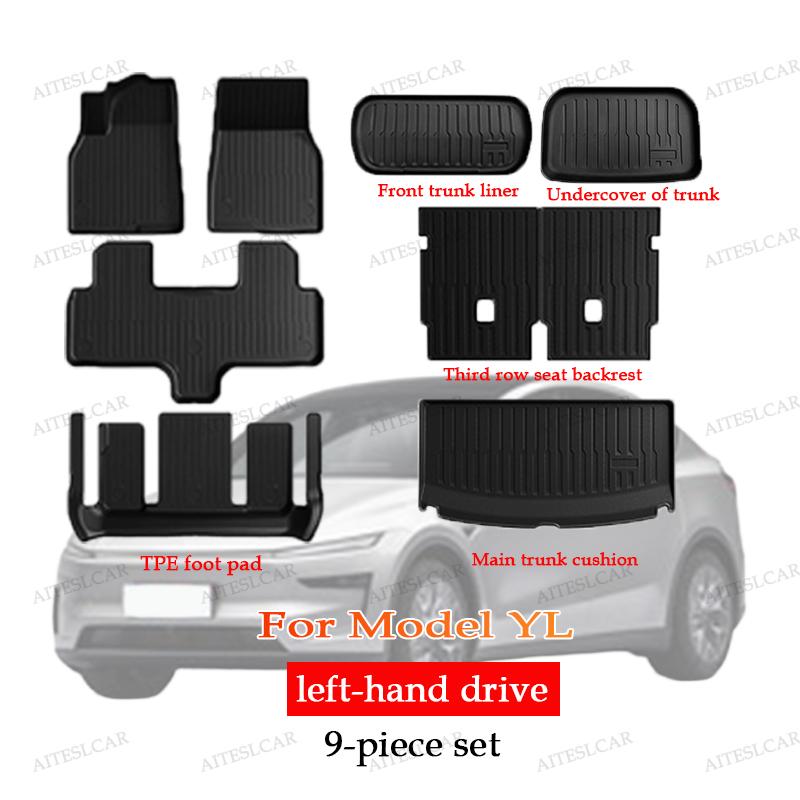 AITESLCAR For Tesla Floor Mat Model YL 2026 Car Trunk Mat Set Luggage Mat TPE Waterproof Anti-Slip Set LHD&RHD Floor Liner Mat