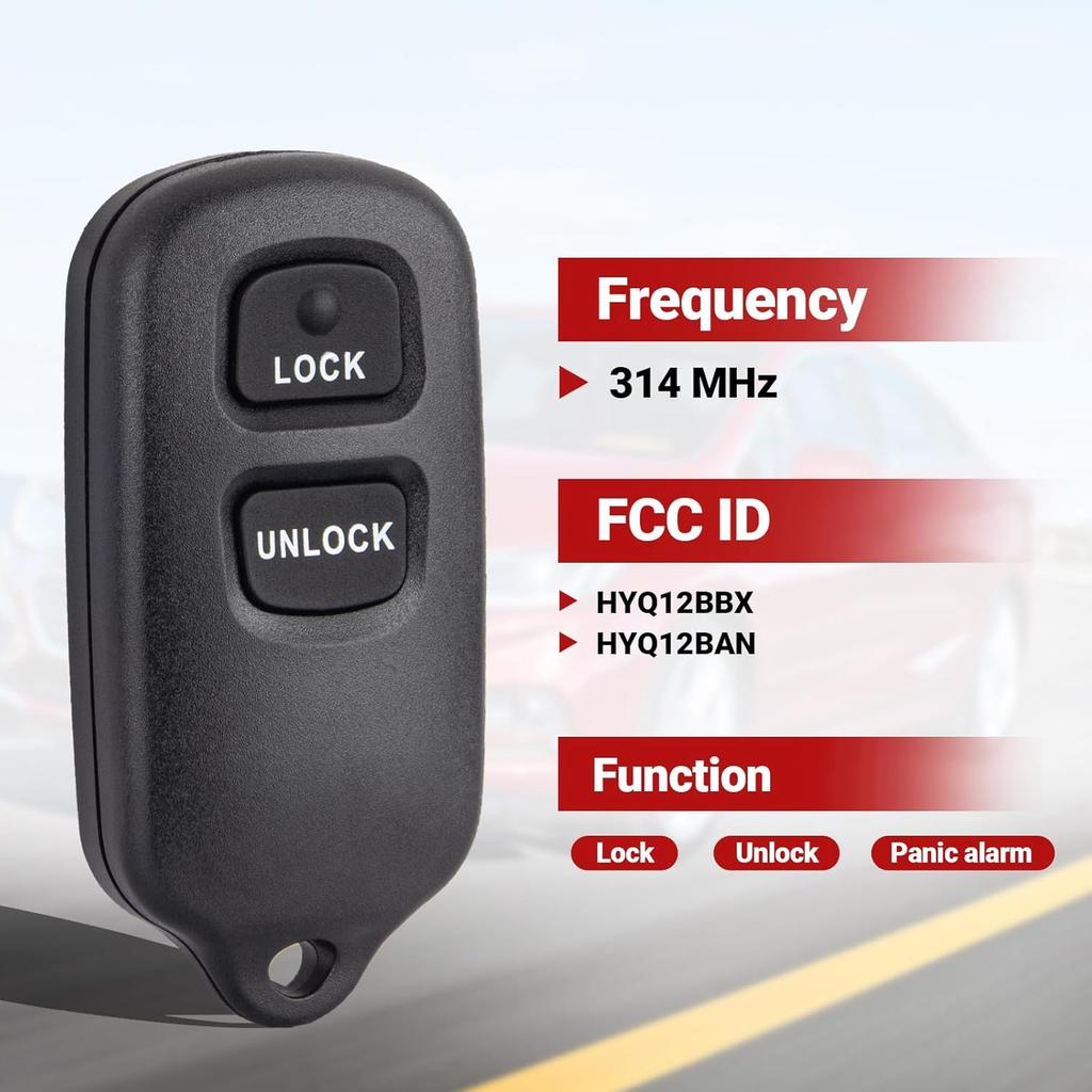 Key Fob Keyless Entry Remote Control Compatible with Toyota Tundra Rav4 Highlander Celica Echo Yaris Prius FJ Cruiser/Scion xA xB Car Key Replacement