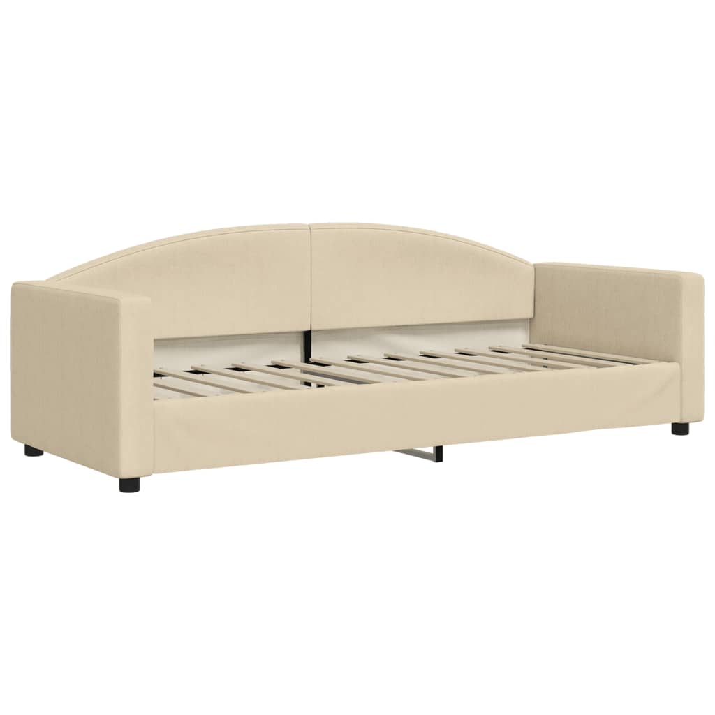 Vidaxl Sofa Z Funkcją Spania, Kremowa, 80X200 Cm, Obita Tkaniną