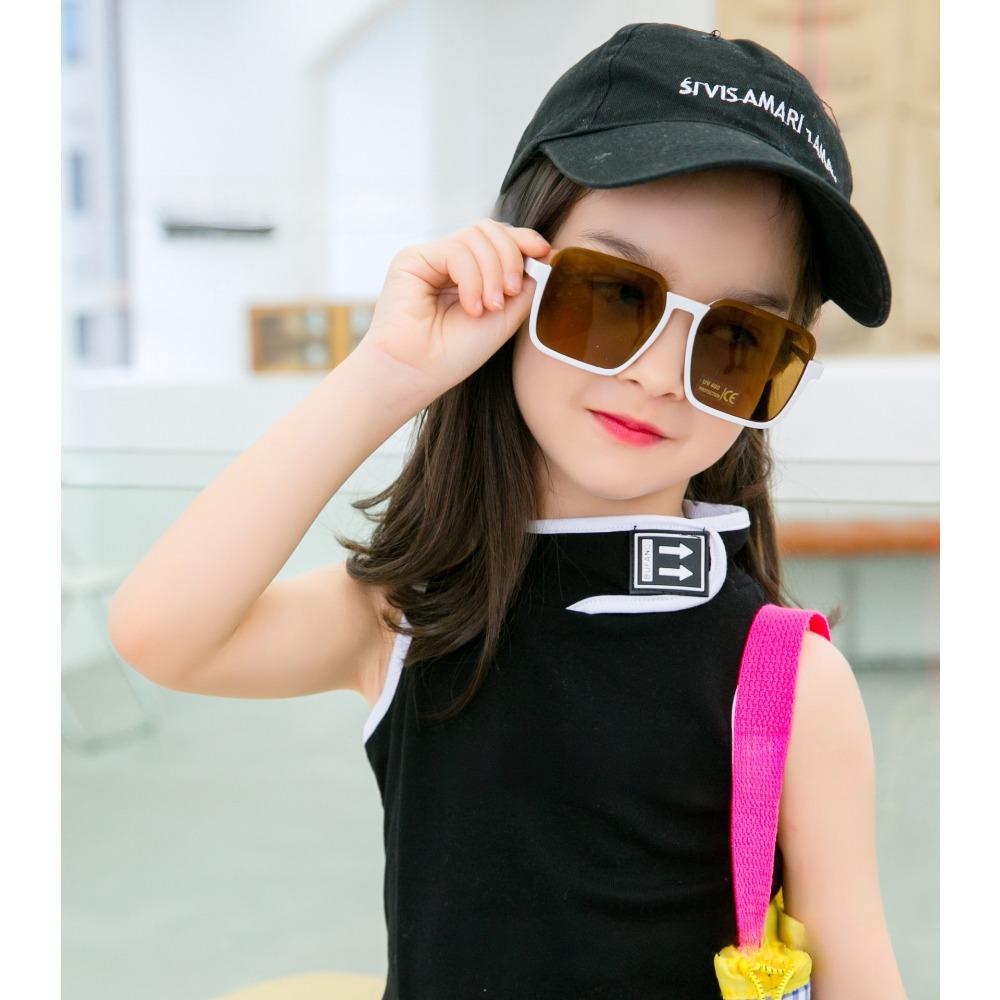 Vintage Box Children'S Sunglasses Fashion Trend Boys And Girls Uv Protection Styling Wear Sunshade Glasses