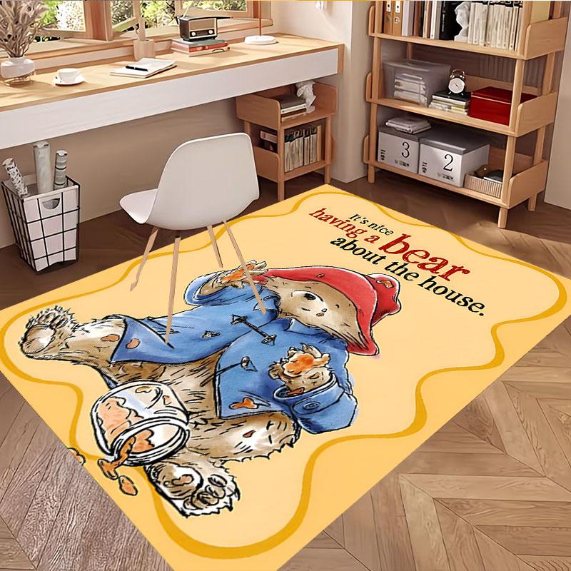 Paddington Bear Print Rug, Washable Floor Carpet, For Entryway Dorm Laundry Room Office Study, Home Decor Birthday Christmas Gift