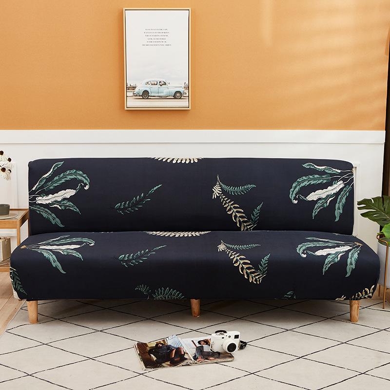 Elastic Fabric All-Inclusive Printed Sofa Towel Folding Sofa Bed Sofa Cover Without Armrest