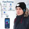 Wireless Bluetooth Earphones LED Light Cap Outdoor Night Running Lighting Red and Blue Flashing Warning Light Bluetooth Cap