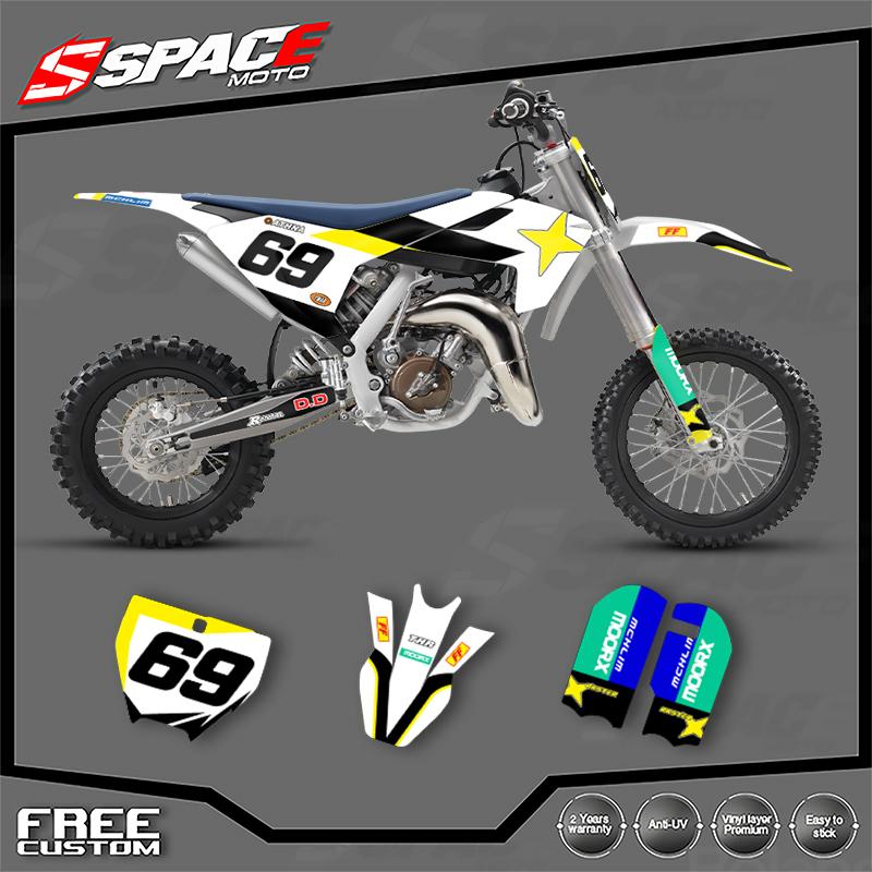 SPACE For Husqvarna TC65 2016-2023 Motorcycle Graphics Background Decal Stickers Kits Number Name Custom