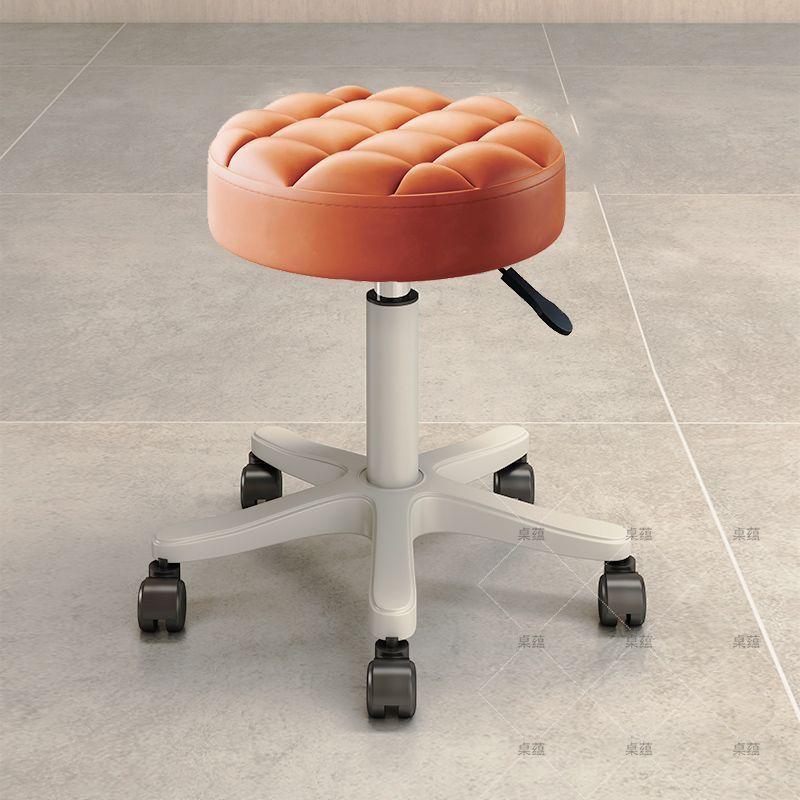 Стул-пулик вращающийся на колесиках, стул для красоты, вращающееся кресло для парикмахерской, кресло для маникюрного салона, рабочий стул на колесиках, бытовой круглый стул