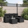 VidaXL Garden Lounge Set 5 Pcs with Cushions Black Wicker 3251212