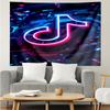 Neon Tiktok Logo Art Tapestry Accessories Playroom Tapestry, for Bedroom,Livingroom, dormitory Room Wall Decor Fan Birthday Gifts
