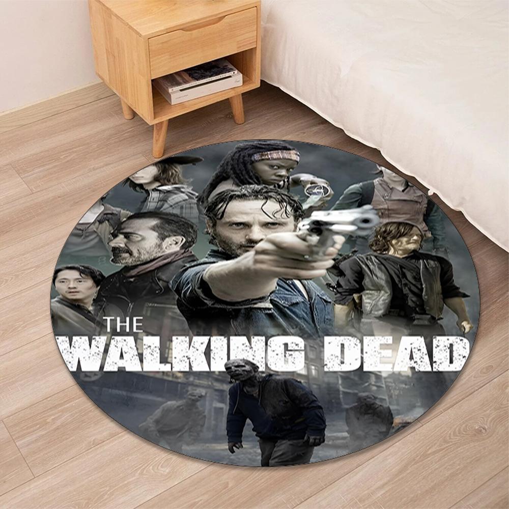 Daryl and Rick Printed Round Rug Carpet Chair Rug Area Rug Entryway Doormats,for Office Chair Living Room Bedroom Kitchen Room.