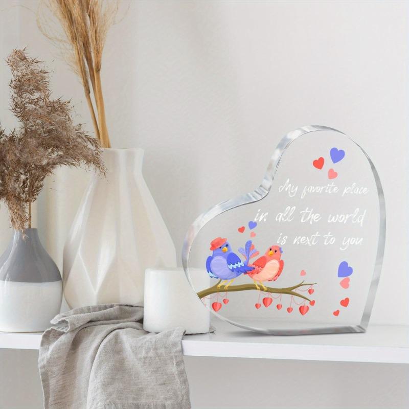 Двумерное плоское акриловое настольное украшение ко Дню святого Валентина, Декорация в виде птицы, Акриловое украшение для домашнего стола, гостиной, Классический стиль, Декор для дома, гостиной