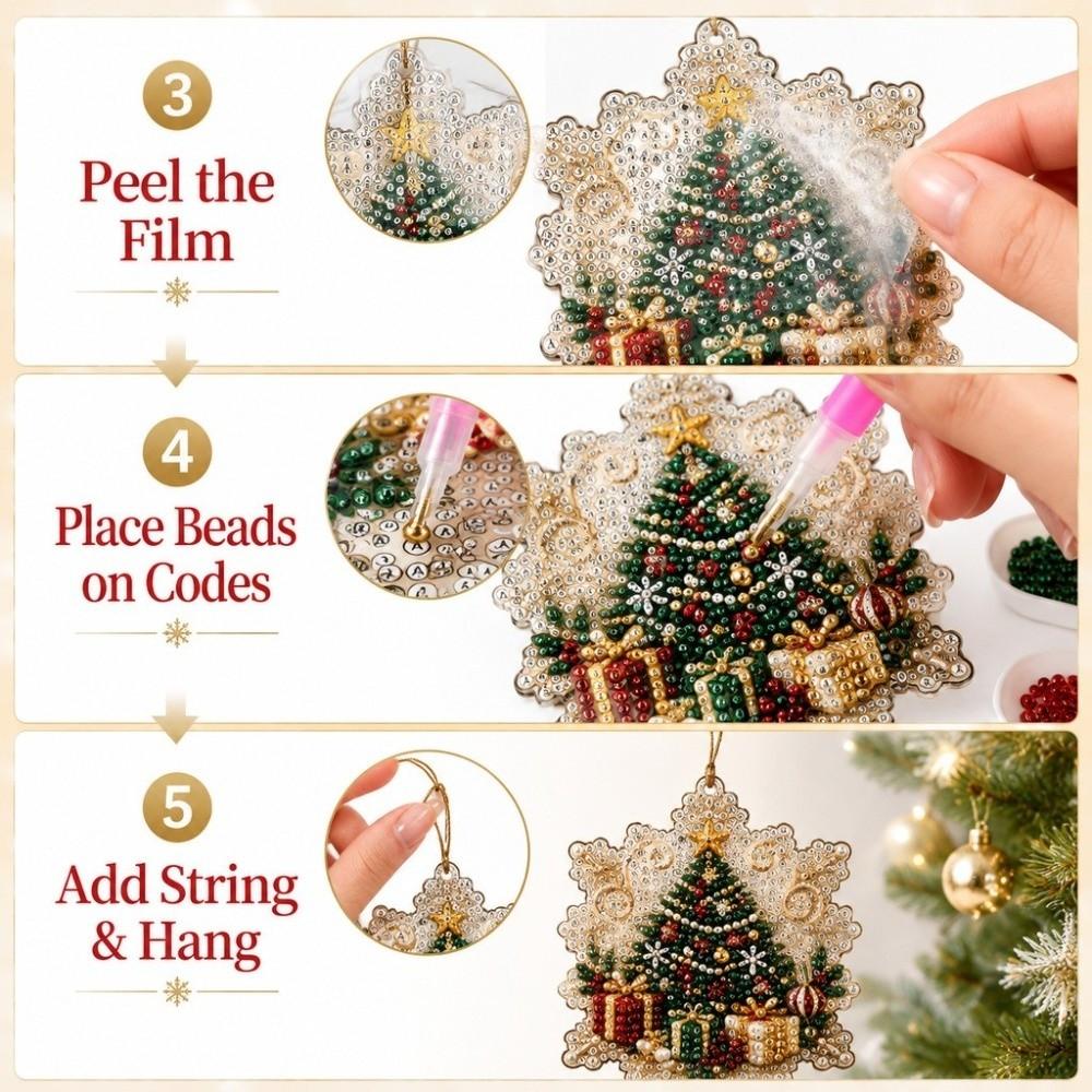 2D Flat Painting Kit Hand-made Craft Christmas Tree Pendant DIY Christmas Ornament Home