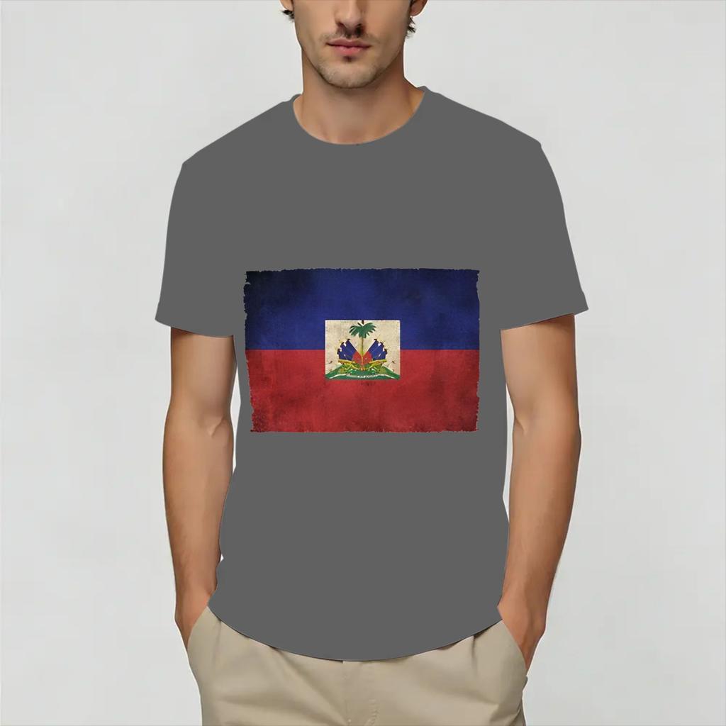 Streetwear TShirt Summer Haitian flag Fashion T Shirts Cotton Tshirt for Unisex Y2K Classic Print Short Sleeve Clothing
