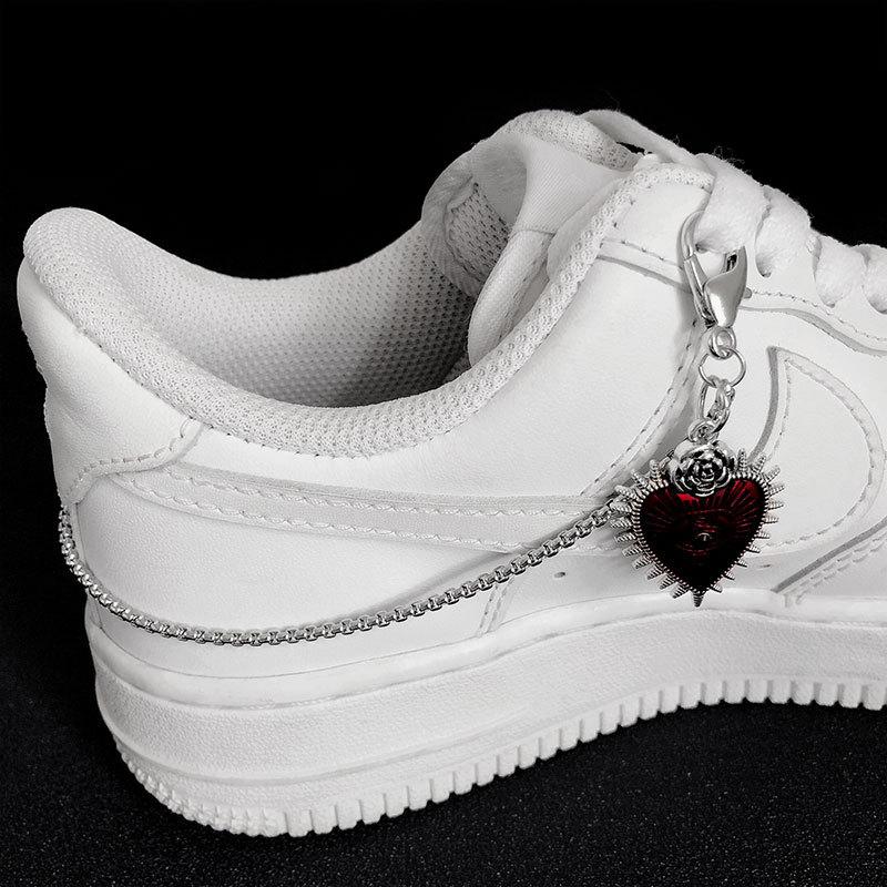 Двойной слой жемчуга сердце цепь пряжки для обуви украшения холст доска обувь аксессуары креативная мода простая обувь ювелирные изделия