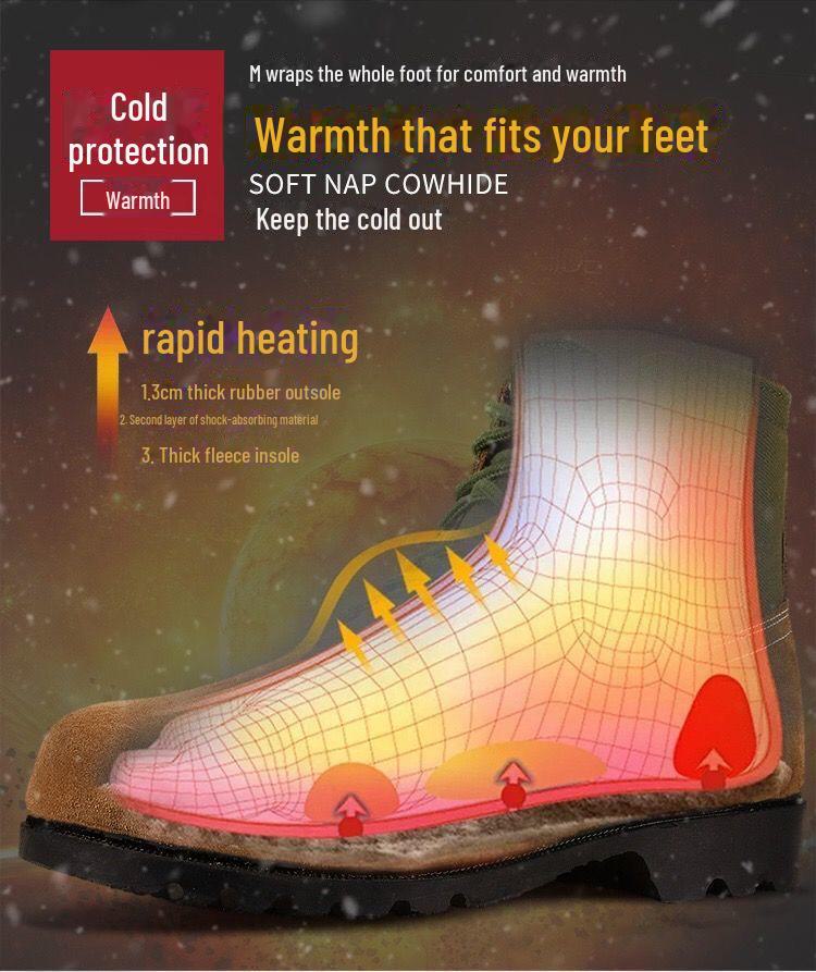 Men's Extra Thick High-Top Wool Snow Boots - Cold-Proof, Protective, Old-Fashioned Design