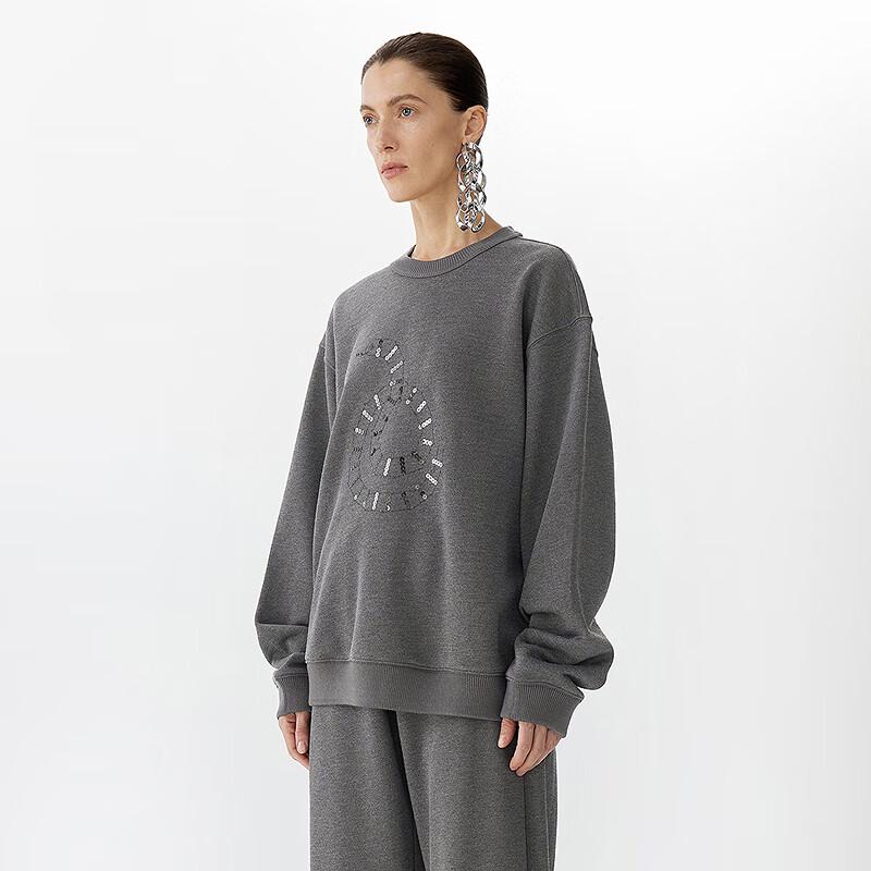 JNBY 2025 Весна Толстовка свободного кроя с круглым вырезом и животным принтом